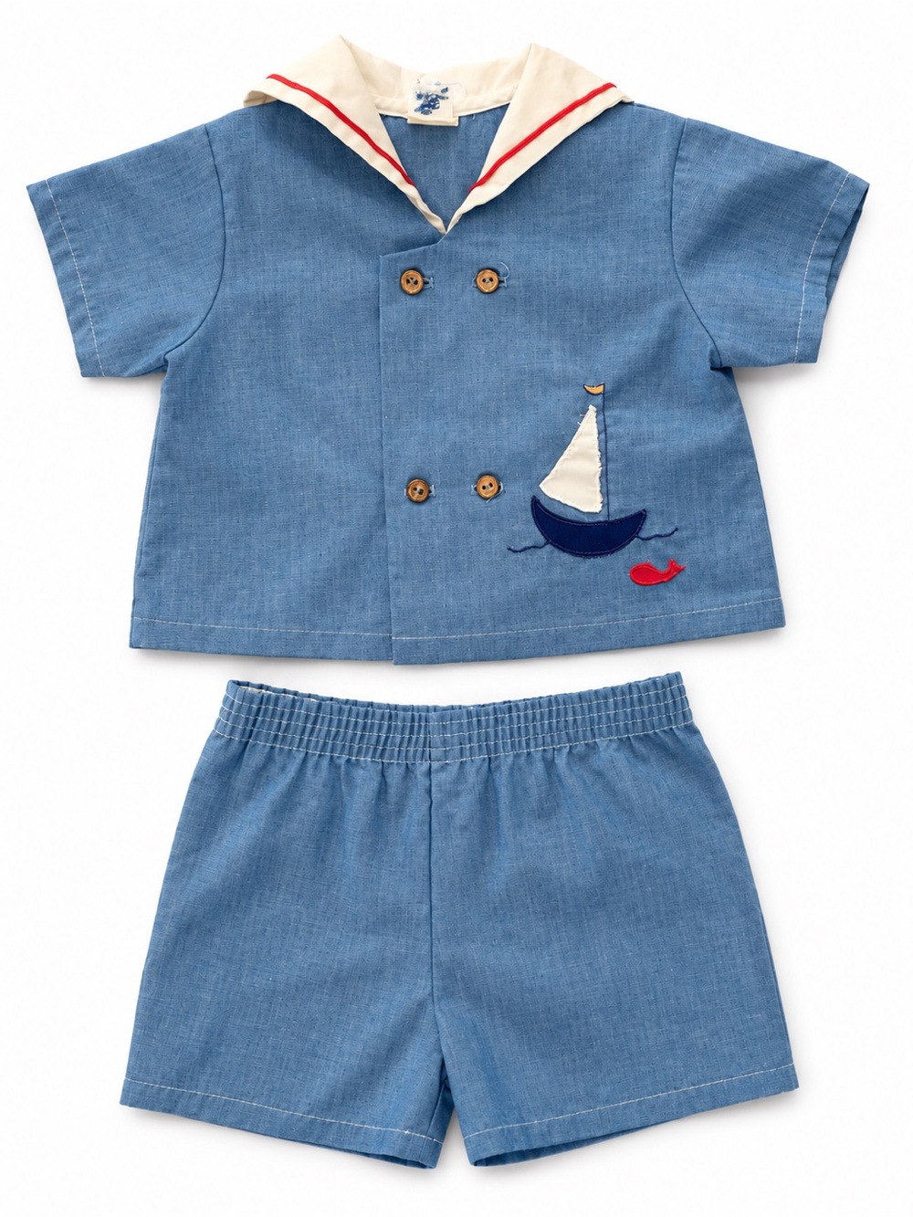 Vintage Toddler Sailor Outfit Nautical Boat 2-Piece Set